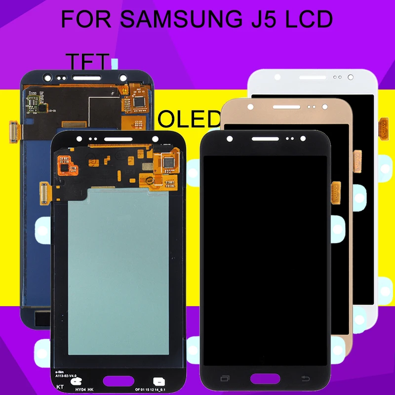 HH Amoled для Samsung Galaxy J5 2015 ЖК-дисплей J500 с сенсорным экраном дигитайзер в сборе J500M J500F