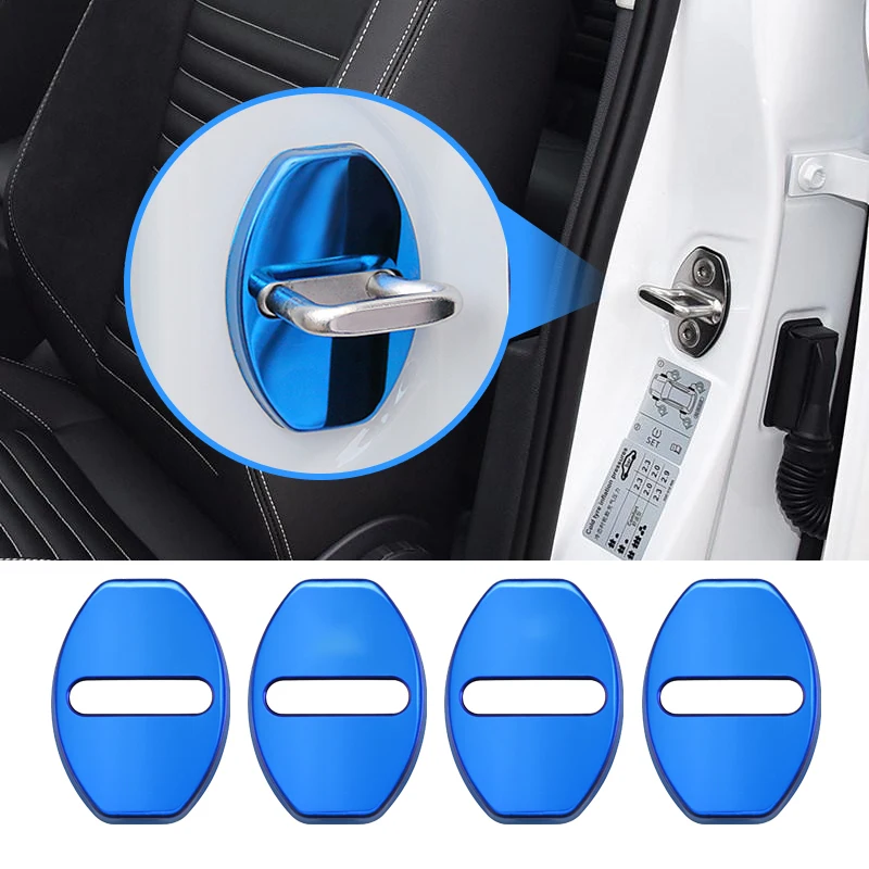 

4Pcs Stainless Steel Car Door Lock Protection Cover for Audi A3 A4L A6L Q3 Q5 2010-2020 Interior Protection Car Door Lock Cover