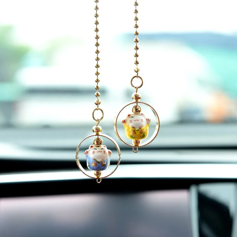 Искусственная кошка мультяшное украшение для автомобиля подвесные украшения