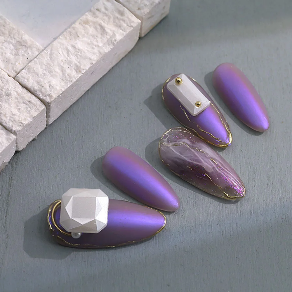 

1 Box Nail Rhinestones Charm Natural Shell Pearl Double-sided 3D Nail Art Decoration Manicure Accessories