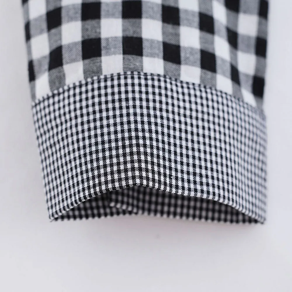 

Japan Style Blouse Spring Autumn Korean Fashion Temperament Loose Casual Lattice Splicing Ruffle Single-breasted Long Sleeve