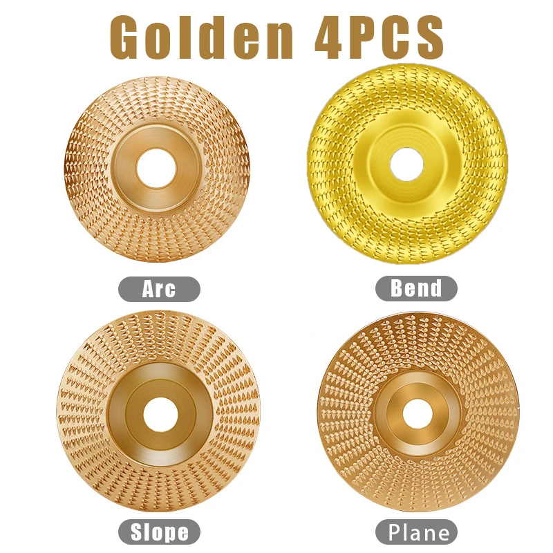 

4Pcs Set Sanding Wood Carving Tool Abrasive Disc Wood Grinding Polishing Wheel Rotary Disc Tools for Angle Grinder 4inch Bore