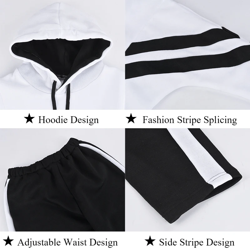 Женский спортивный костюм из 2 предметов Осенние теплые толстовки + штаны модные