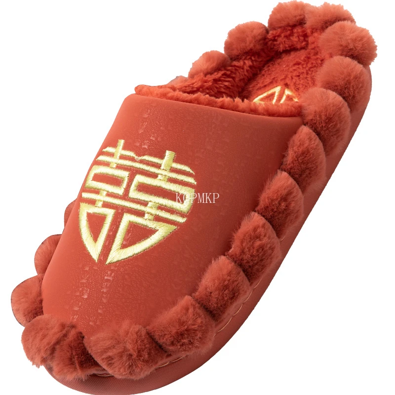 

2022 Round Toe Thick Sole Women Slippers Corduroy Flat Outwear Women's Slippers Wedding Autumn Winter Runway Flip Flops Women
