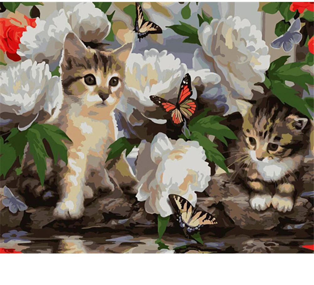 

CraftArtGo Painting By Numbers Animal painting On Canvas HandPainted Gift Picture By Number Waterfall Kits Home Decoration