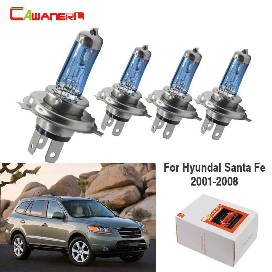 Cawaner для Hyundai Santa Fe 2001 2008 100W H4 автомобильные галогеновые лампы фар 4300 К высокое