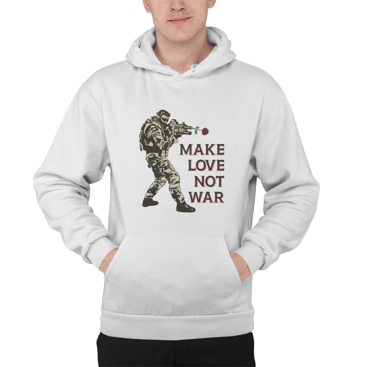 

Men's Hoodie Make Love Not WarStreetwear Top quality autumn Hoody Sweatshirts Sweat Capuche 42462