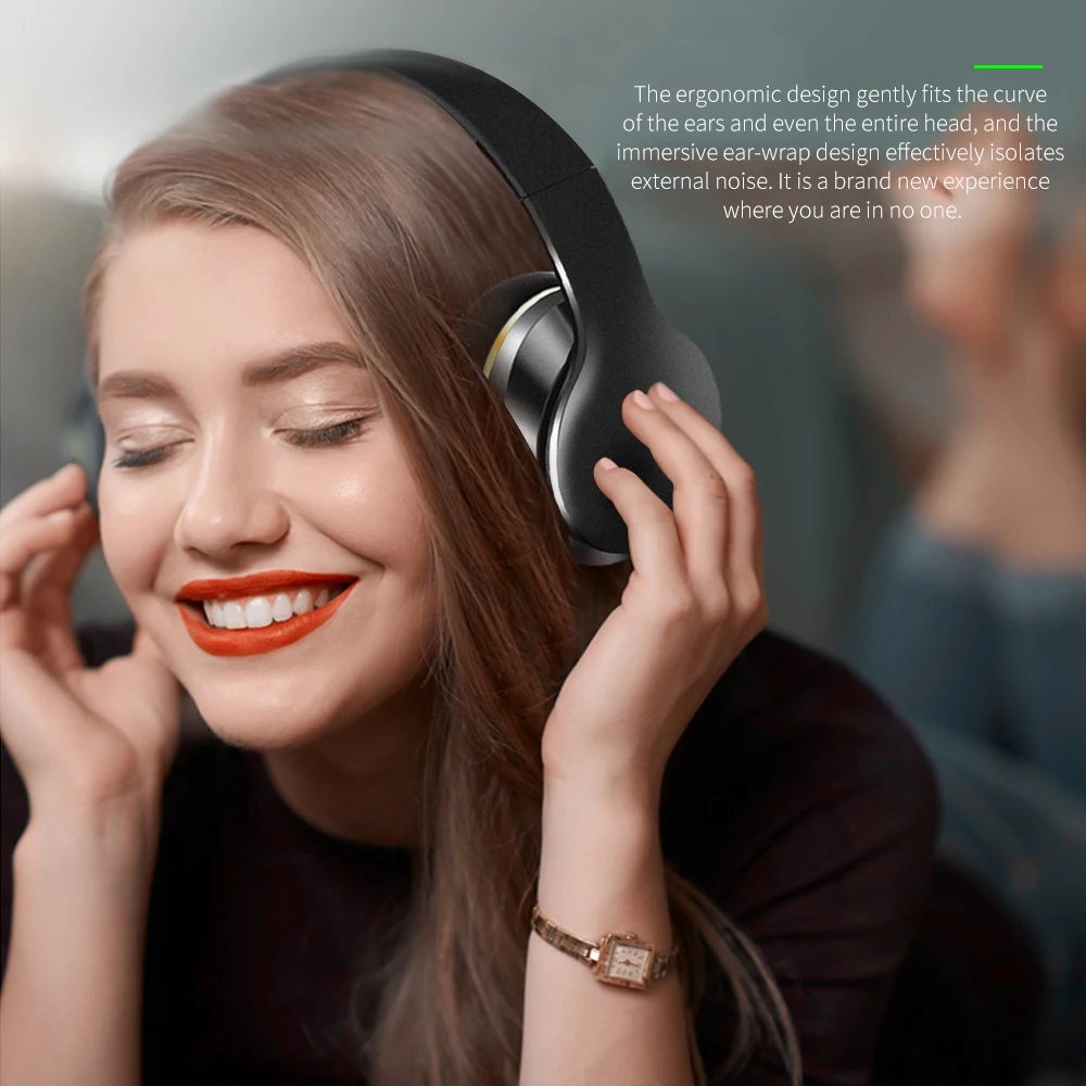 Беспроводная складная Bluetooth гарнитура IKOLE ANC HIFI наушники с супер басами и активным