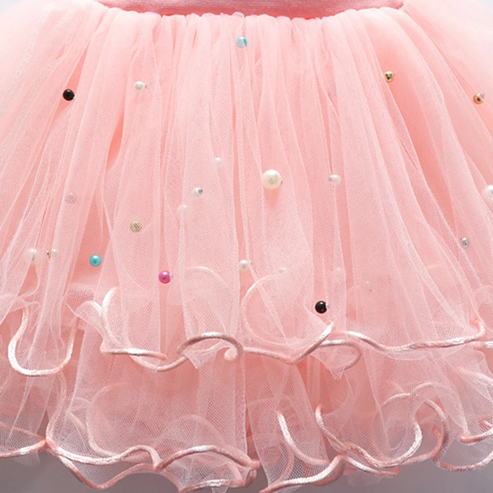 Oeak детская юбка пачка для девочек шифоновая трехслойная с бисером вечерние