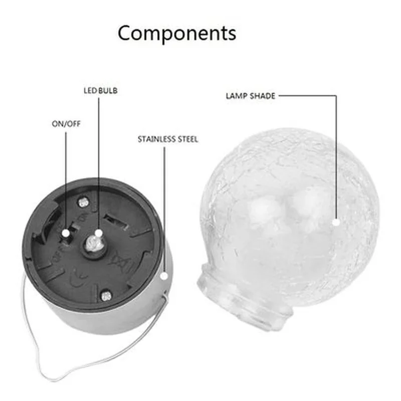 

Broken Glass Ball Cracked Ball Solar Lantern Outdoor Garden Light Waterproof LED Wall Mounted Garden Landscape Christmas Light
