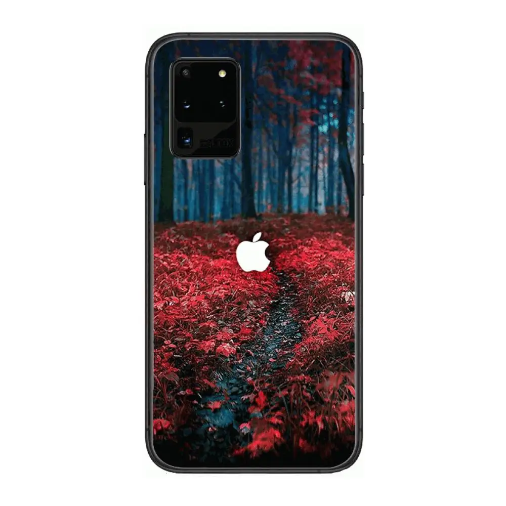 

Red apple Phone cover hull For SamSung Galaxy S 6 7 8 9 10 20 Plus Edge E 5G Lite Ultra black soft bumper