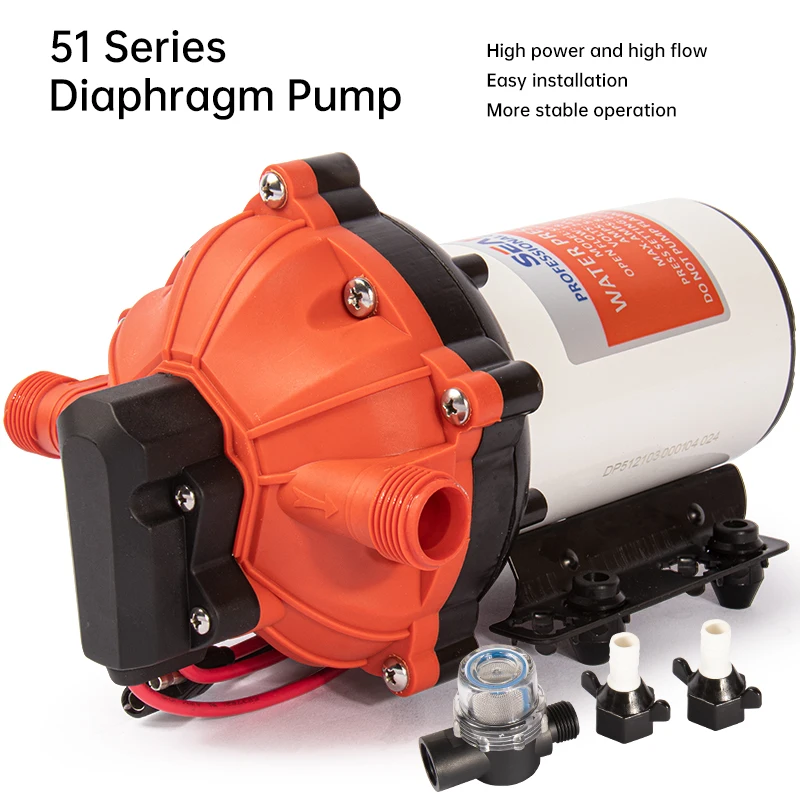 SEAFLO 51/55 Series Diaphragm Water Pump 5.0GPM 60PSI 12V Yacht Boat Marine RV Caravan 5 Chamber