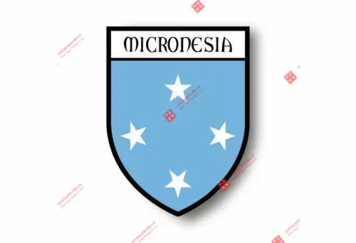 

Personality Stickers Decal Souvenir Vinyl Car Shield City Flag World Crest Micronesia Car Decal Decoration Laptop