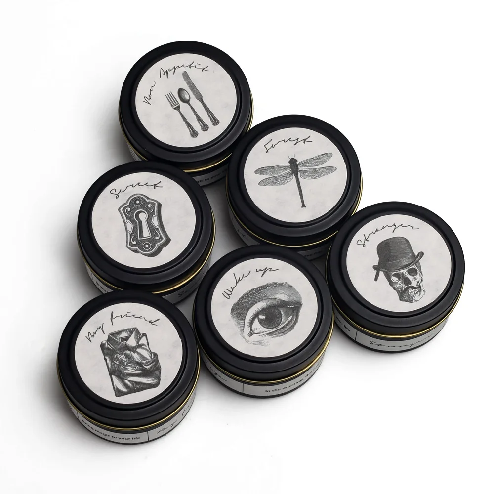 NEWKBO Ретро черная жестяная ароматическая свеча высокого класса Подарочная