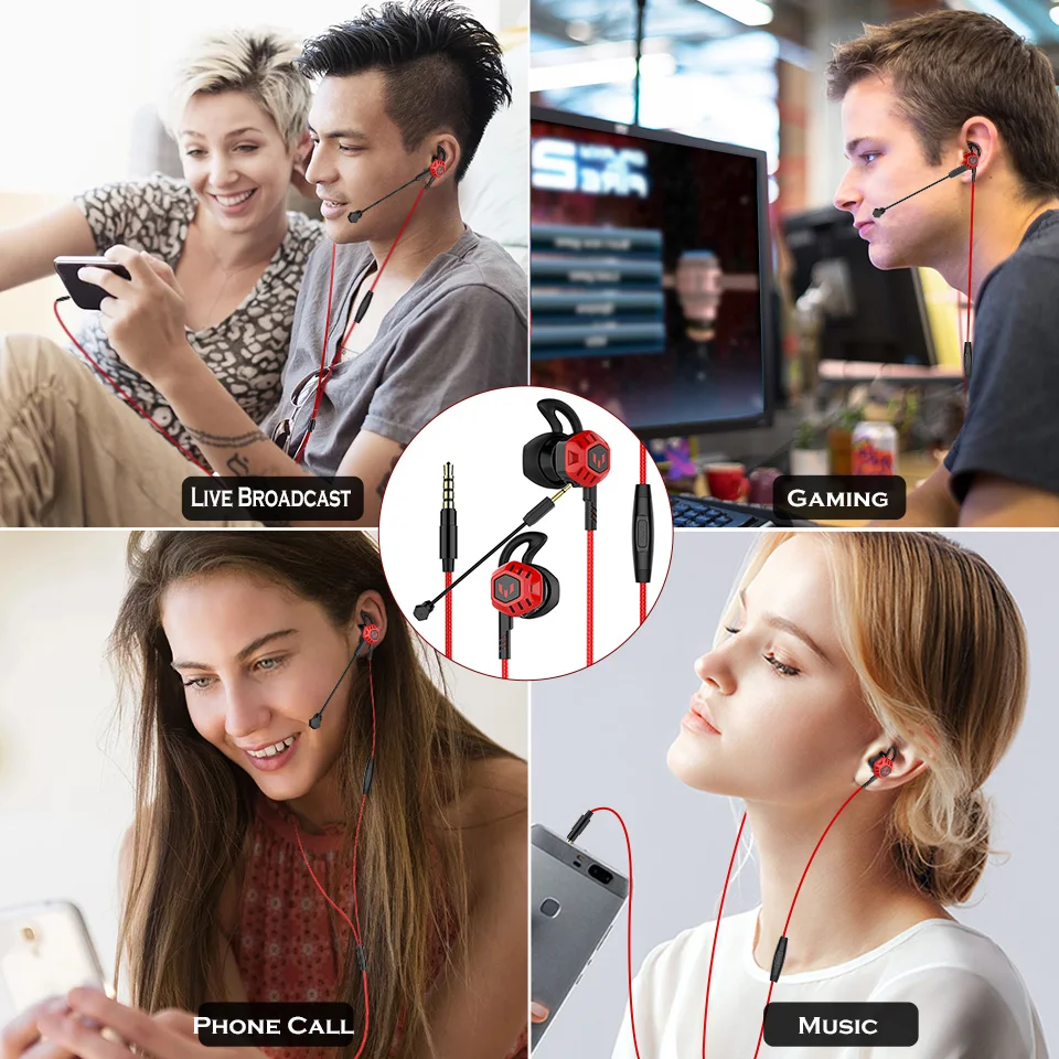 Игровые наушники Langsdom G200X с голосовым управлением двойной микрофон портативные