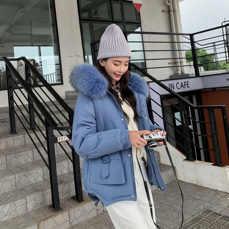 

PinkyIsBlack Big Fur Long Parkas Winter Jacket Women Oversize Suede Coat Hooded Female 2019 Warm Winter Women Clothing Outwear