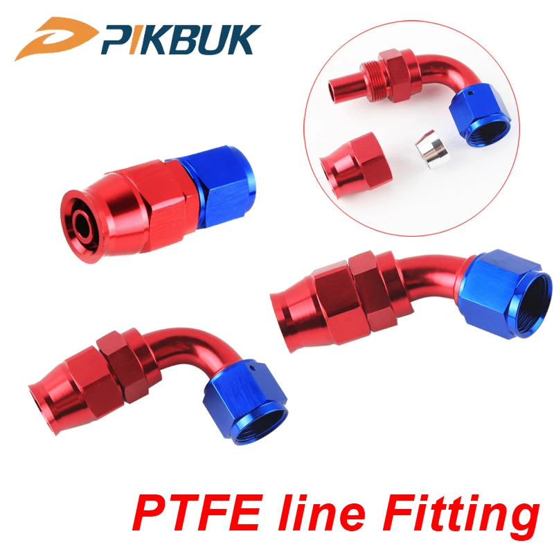 

AN10 Swivel PTFE Hose End Fitting Straight 45 90 Degree For PTFE Oil Fuel Line JT44
