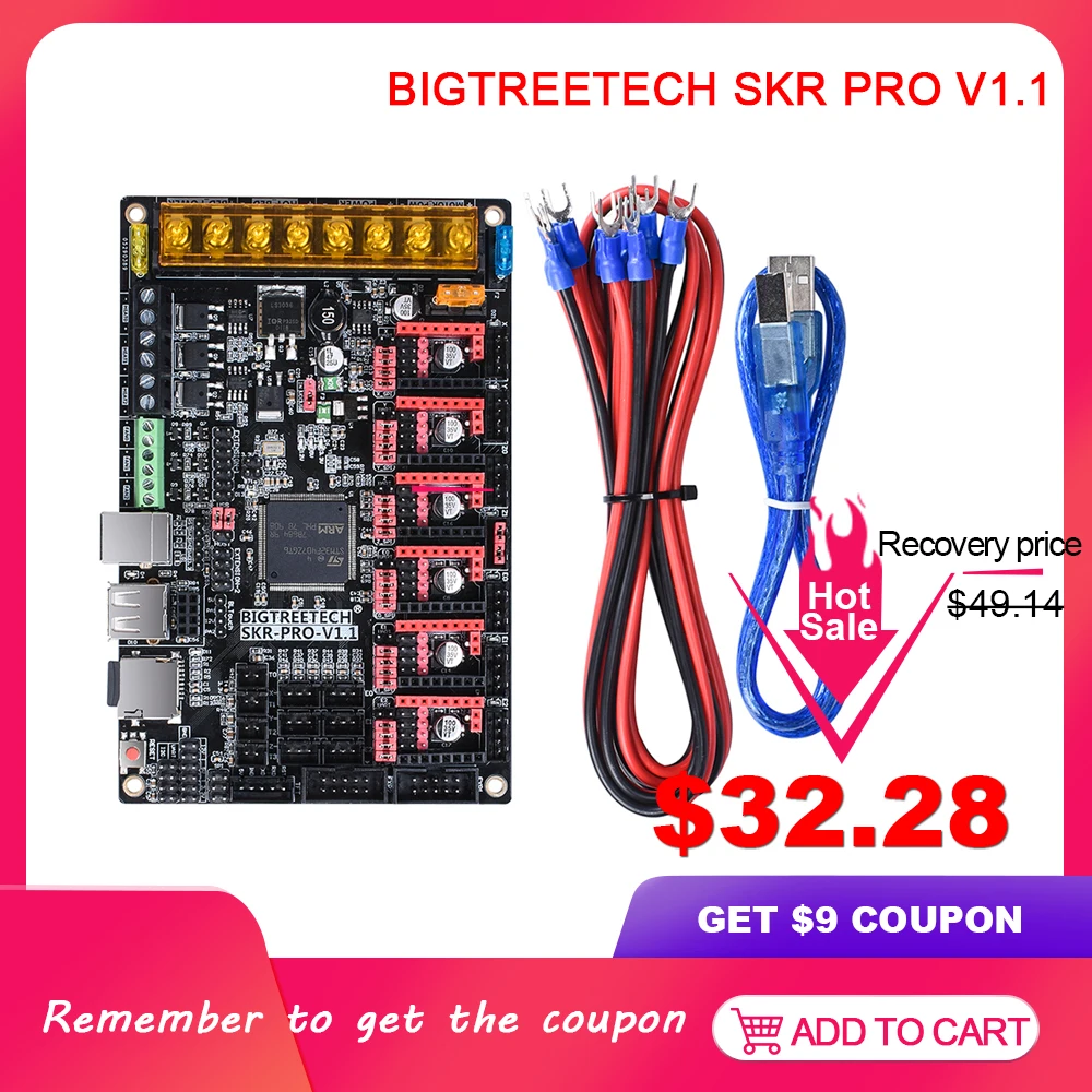 BIGTREETECH SKR PRO V1.1 32 бит wifi плата управления 3d принтер части Vs Ramps MKS Gen V1.4 с TMC2208 A4988 TMC2130 драйвер