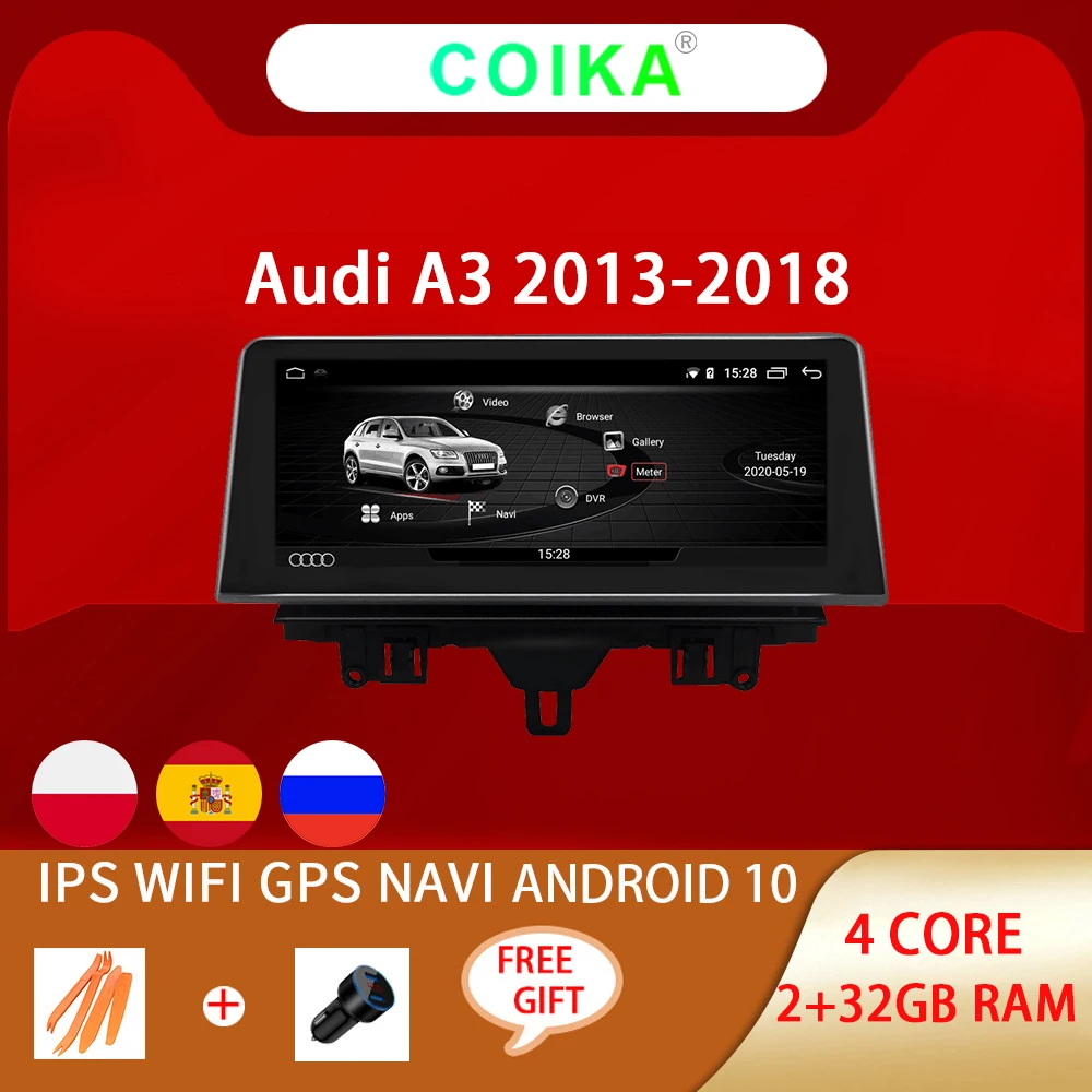 Автомобильная Мультимедийная система COIKA Android 10 для Audi A3 2013 2018 GPS Навигация стерео