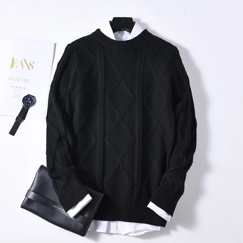 2019 высококачественные свитера из 100% кашемира и шерсти вязаные мужские джемперы