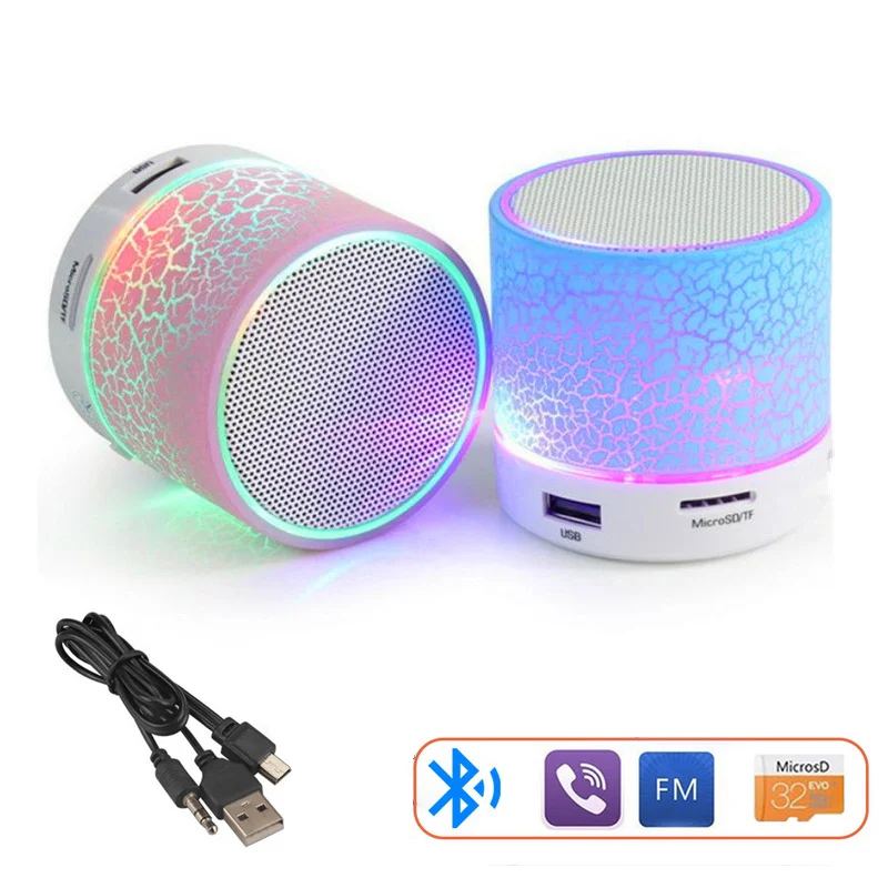 A9 мини портативный Bluetooth динамик трещина LED Беспроводная колонка Hands Free телефон