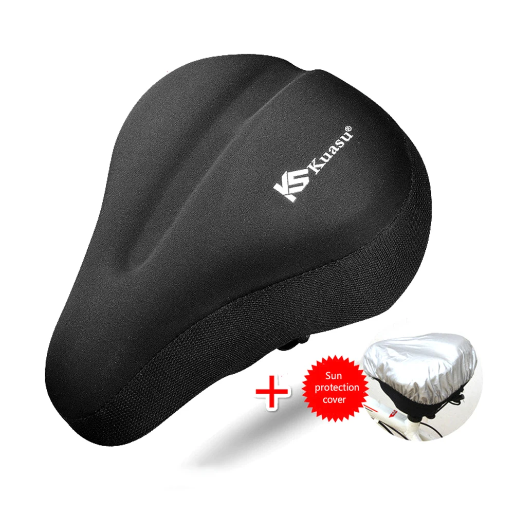 

Thicken Cycling Bicycle Saddle Cushion Soft Shockproof Breathable Sponge Cushion MTB Road Bike Seat with Rain Cover 27x23cm