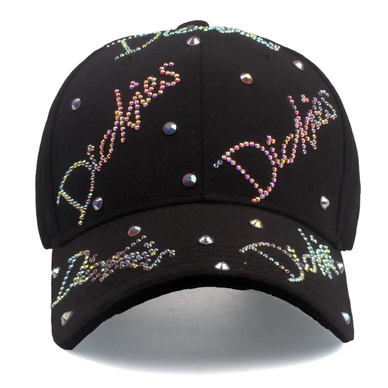 [YARBUU] Rhinestone baseball cap Luxury Woman Cowboy Baseball Cap Flower Pattern Gorras Female High Quality Glass Diamond Hat