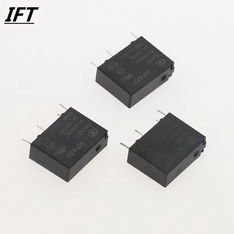 Фото 5 шт., 4 контакта, Φ HF46F 24-HS1 5 12-5A250VAC, реле, абсолютно новое №4