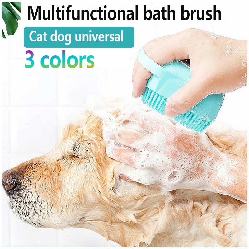 

Pet Bath Massage Silicone Brushes Bathroom Dog Cat Bath Tools Grooming Scrubber Shower Brush for Bathing Short Hair Soft Comb