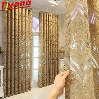 greycoffee new product geometric jacquard curtains for living room semi blackout hollow window drapes for bedroom hm749vt