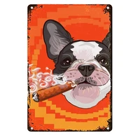 souwo smoking french bulldog 20x30 tin sign bar pub garage diner cafe home wall decor