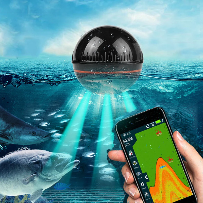 XA02 Wireless Fish Finder Portable Echo-sounder Sonar For Fishing Support IOS Android Fishfinder | Спорт и развлечения