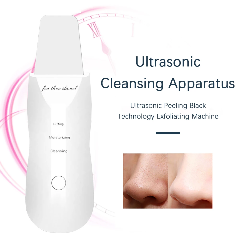 

Ultrasonic Scrubber Face Cleansing Blackhead Machine Peeling Shovel Facial Pore Cleaner Face Exfoliating Lifting Face Care Tool