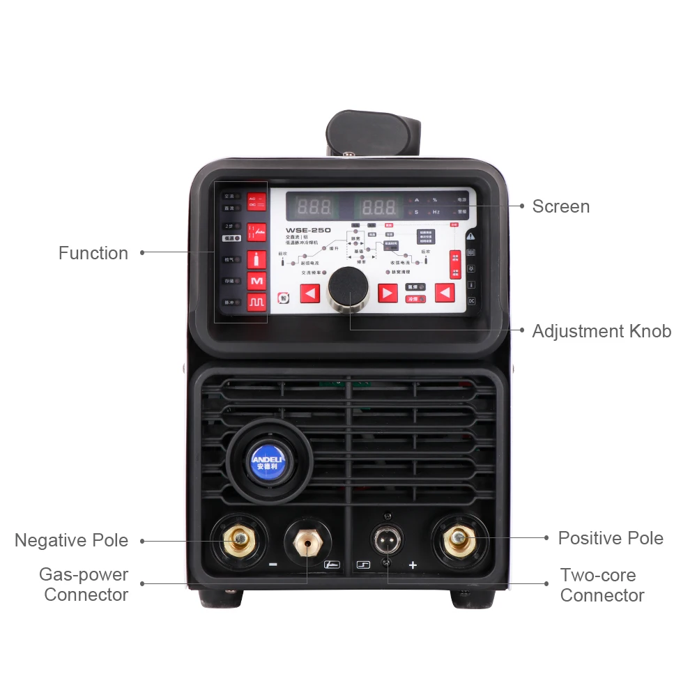 

ANDELI TIG-250PL AC DC Smart Pulse Cold Welding Machine TIG Aluminum with Aluminum Alloy TIG Welding Machine