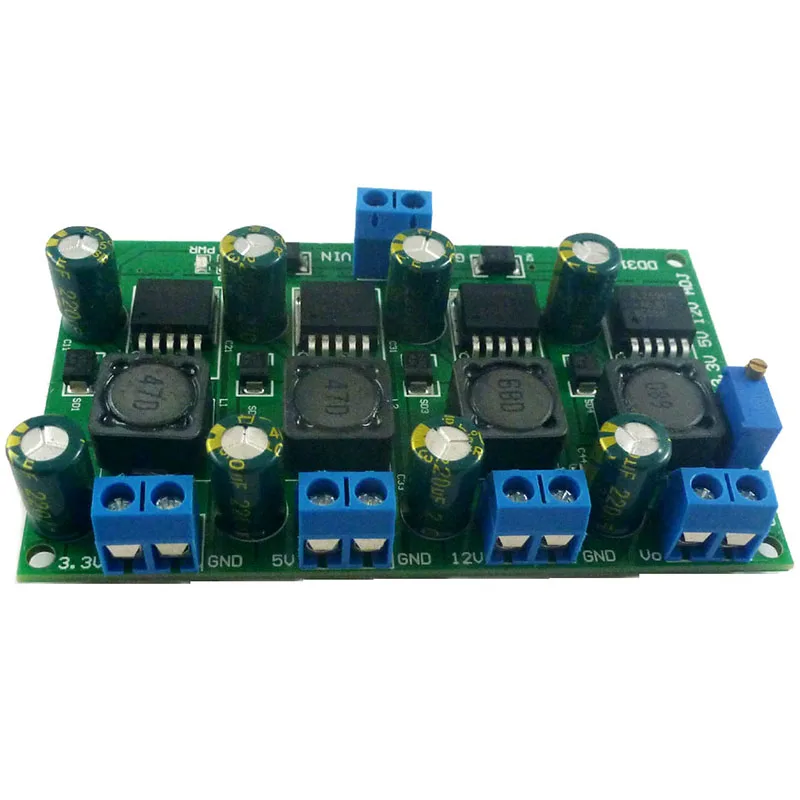 3A 4 Channels Multiple Switching Power Supply Module 3.3V 5V 12V ADJ Adjustable Output DC Step-Down Buck Converter Board | Электроника