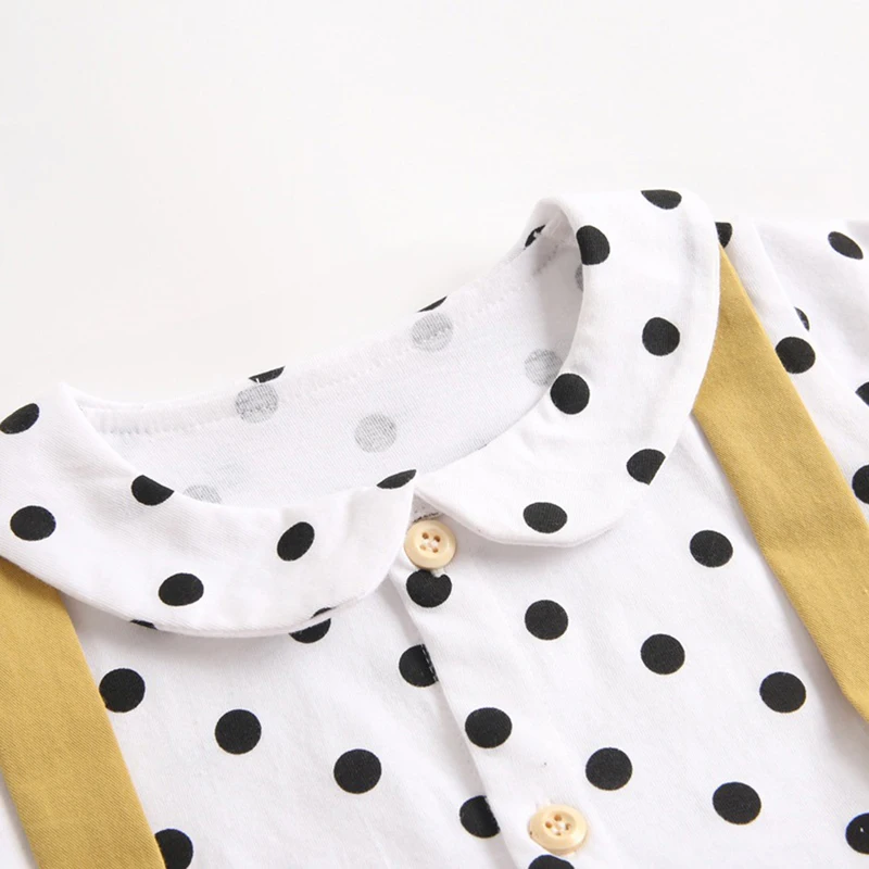 Детский милый комбинезон в горошек с длинными рукавами для девочек боди детская