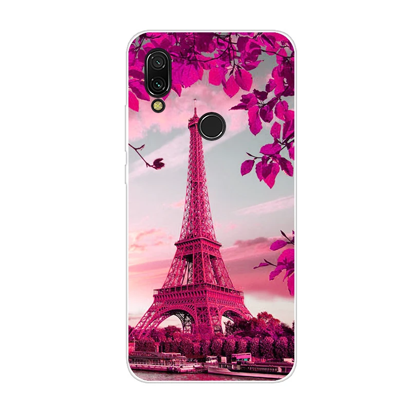 Темно-бордовый Для xiaomi redmi 7 чехол силиконовый рисунок мягкий ТПУ для xiaomi redmi 7 Чехол 6,26 дюймов snapdragon 632 модель fundas coque бампер - Цвет: Темно-бордовый