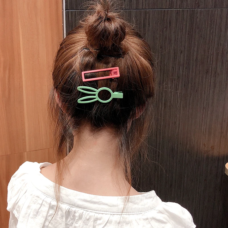 Новые оснастки заколки для волос зажим конфетного цвета геометрические булавки