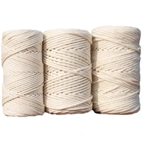 1roll 1 10mm cotton cord natural beige cords twisted rope craft macrame string for bag home decor diy home textile accessories