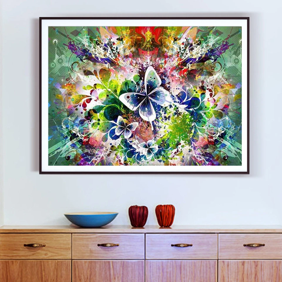 AZQSD Painting By Numbers Animal DIY Unframe Acrylic Paint Handpainted Gift Coloring Canvas Butterfly Decor For Home | Дом и сад