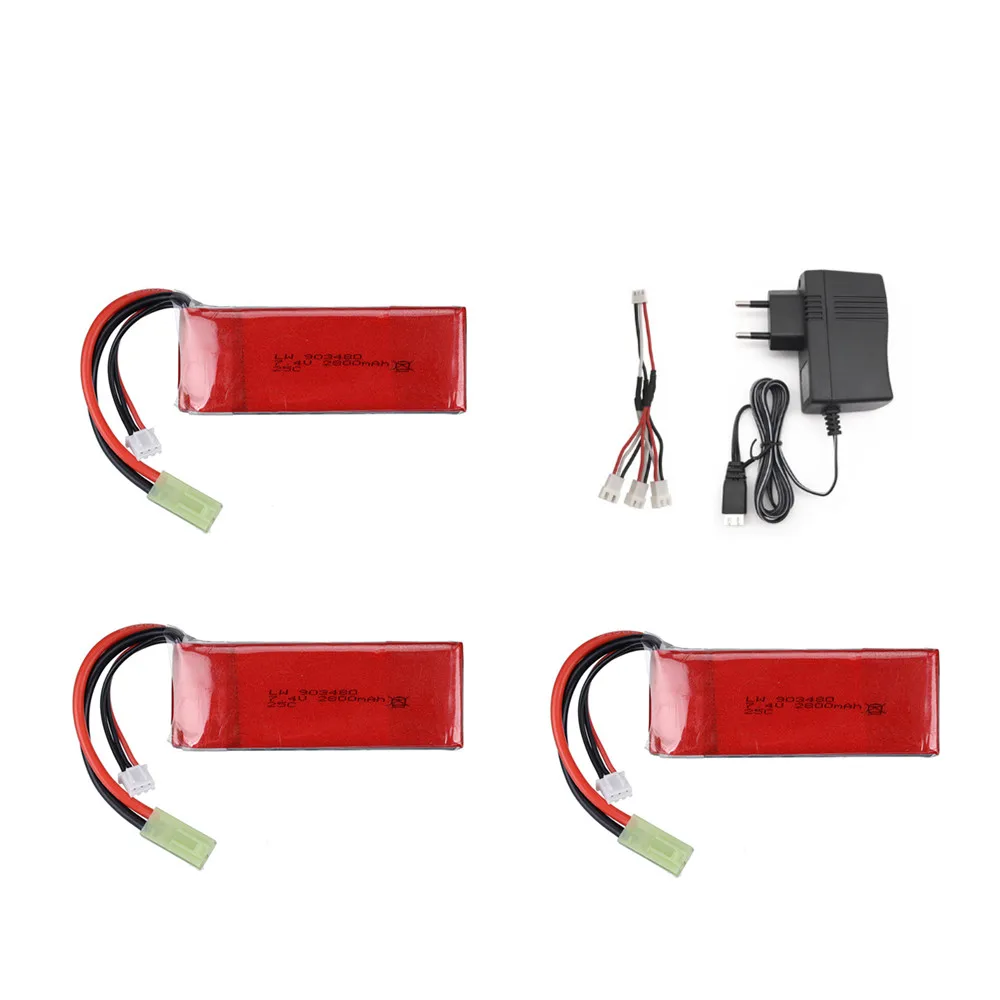 Литий-Полимерный Аккумулятор 7,4 В, 2800 мАч для радиоуправляемой лодки Feilun FT009, запасные части 903480, 2S, 7,4 В, 25C, аккумулятор и зарядное устройство