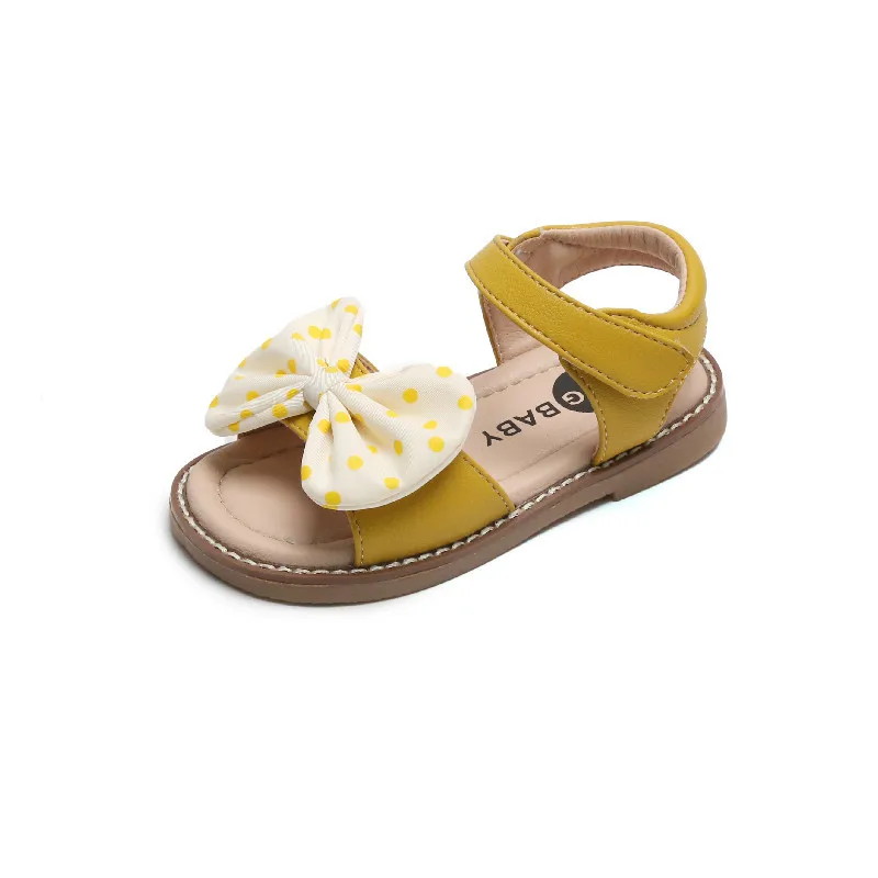 

Children Girls Sandals Princess Bowknot Flat Bottom Color Blocking Beach Shoes Сандалии Для Девочек Girls Sandals