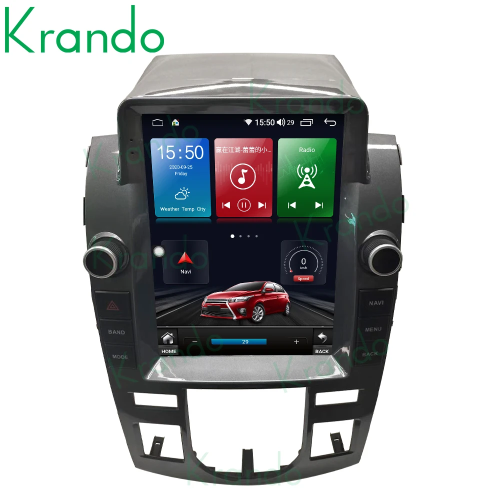 저렴한 Krando 안드로이드 10.0 6G 128G 테슬라 수직 화면 자동차 멀티미디어 라디오 GPS 기아 포르테 2008-2014 무선 카플레이 헤드 유닛, 기아 포르테 수직 화면