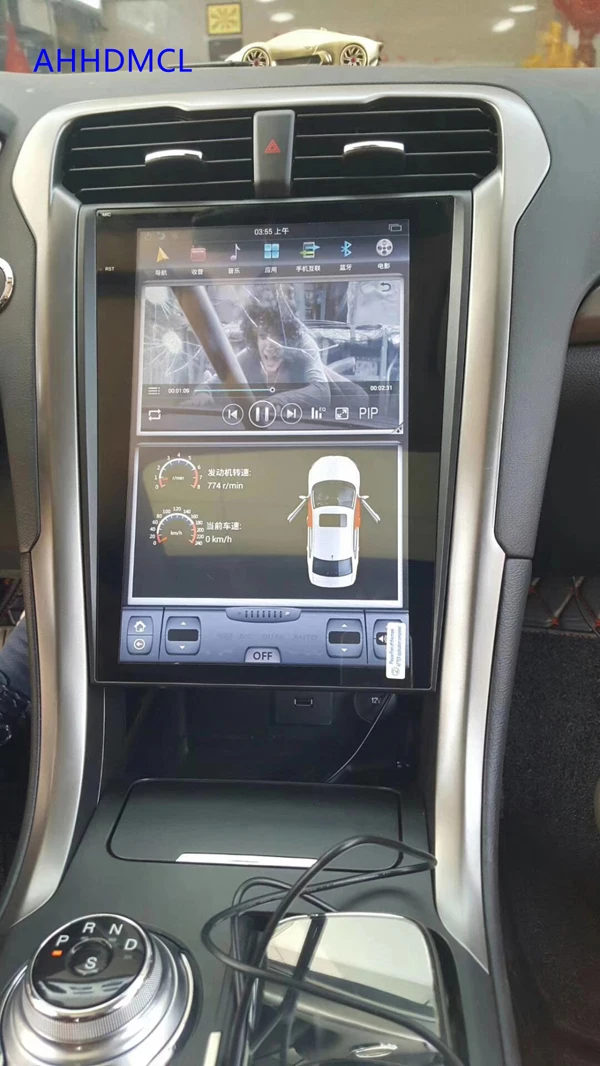Мультимедийный плеер в стиле Тесла автомобильный стерео проигрыватель на Android с