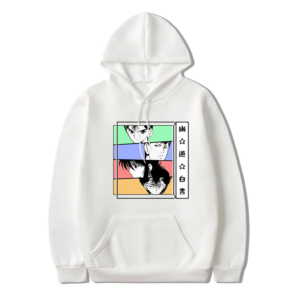 

Yu Yu Hakusho Hoodie Men's Pure Cotton Supernatural Anime Manga Yusuke Urameshi Sweatshirts Kazuma Kuwabara Kurama Hiei Pullover
