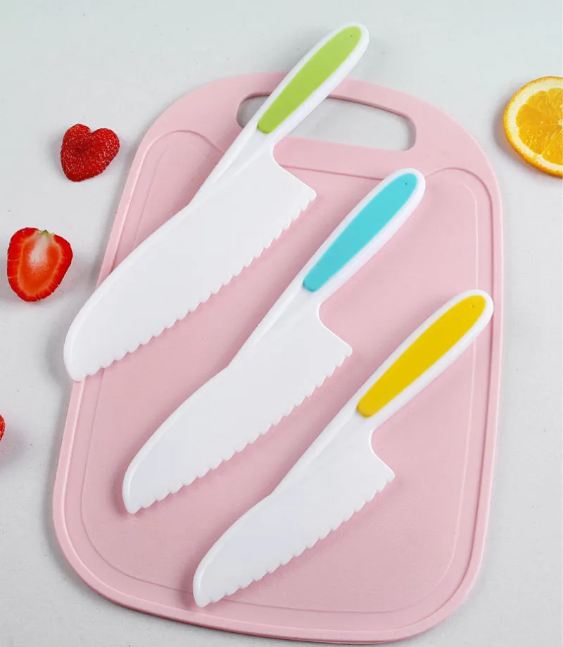 3 шт./компл. детский нож для торта шеф повар фруктов овощей хлеба пластиковый