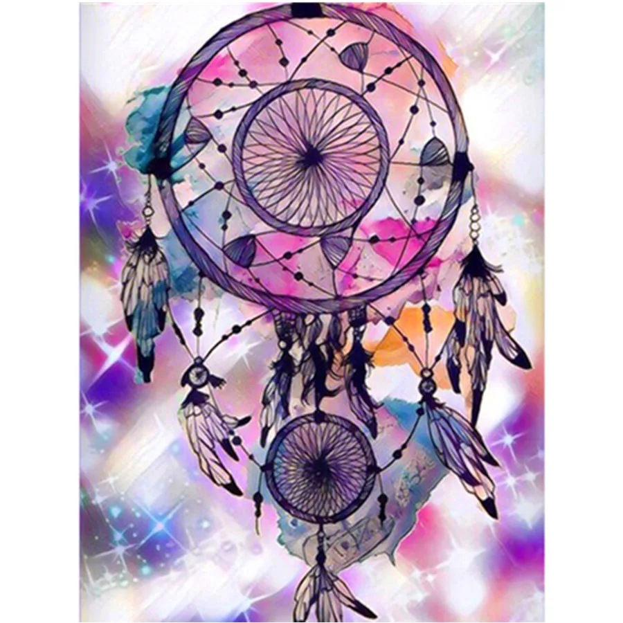 

5D DIY full square diamond painting dream wind chime dream catcher home decoration rhinestone embroidery mosaic art picture kit