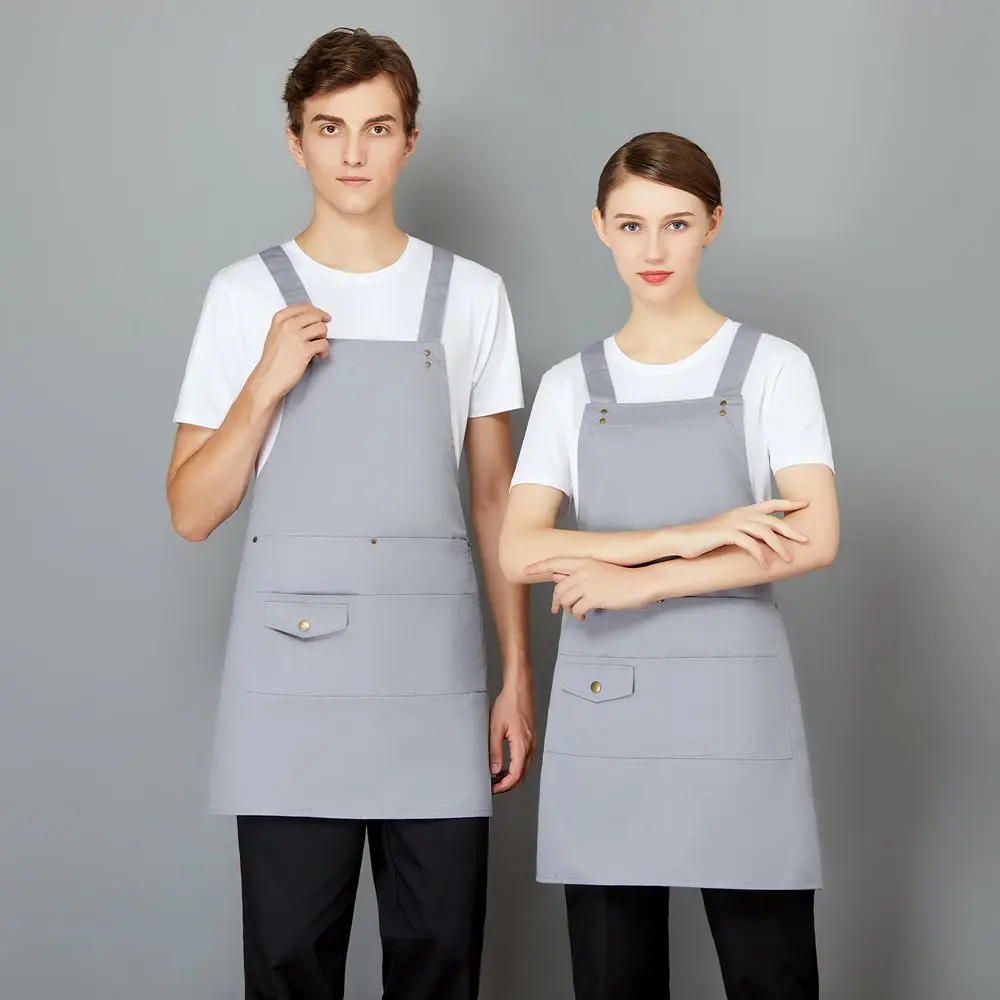 Кухонный фартук шеф-повара для приготовления пищи регулируемый крест-назад