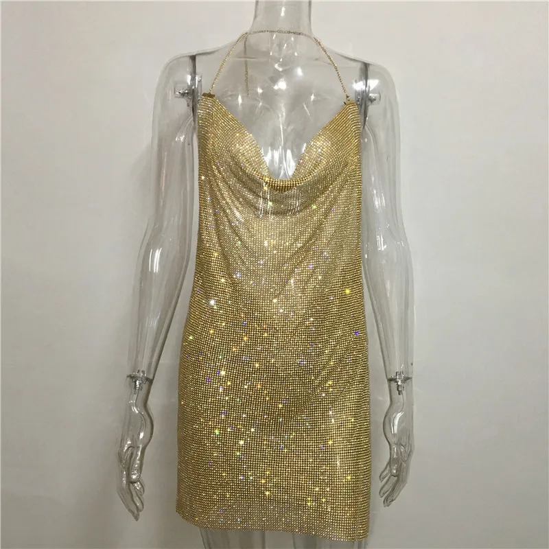 

Explosion style rhinestone sling skirt aluminum mesh rhinestone dress bag hip skirt