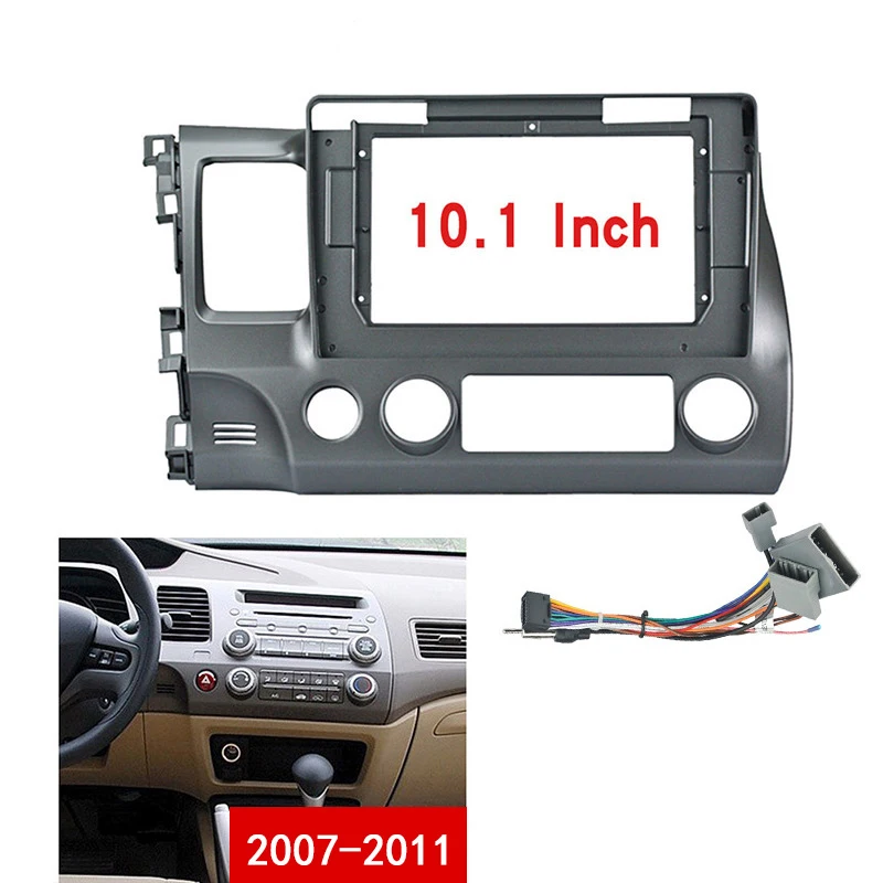 10 1 дюймов панель для HONDA CIVIC 2007-2011 правый 1/2Din стерео двойной Din Dvd рама Установить